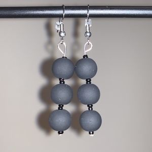 Triple Black Drop Earrings